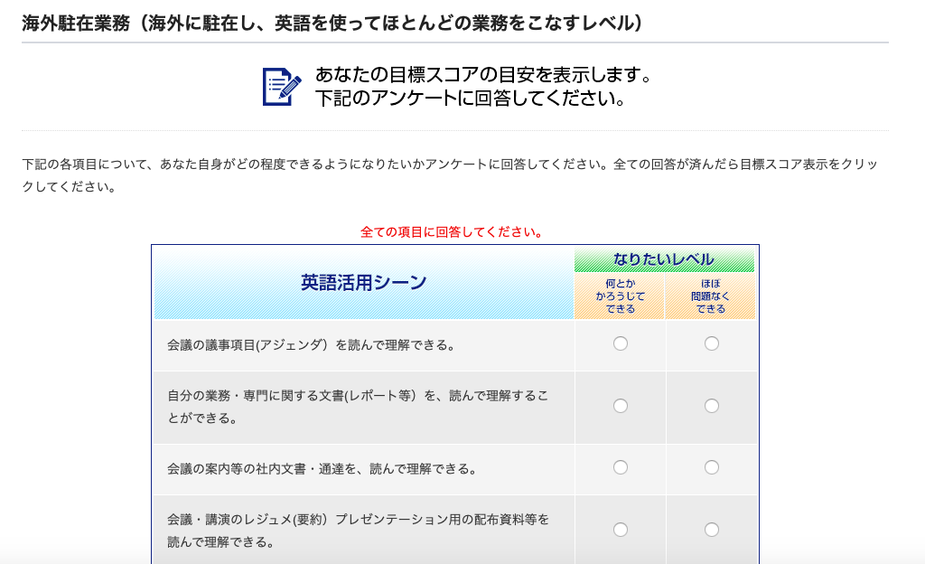 なかなか正確 Toeic公式サイトの 目標設定お助けツール を使って現時点での自分のレベルを簡単に確認する方法を解説 Earthians